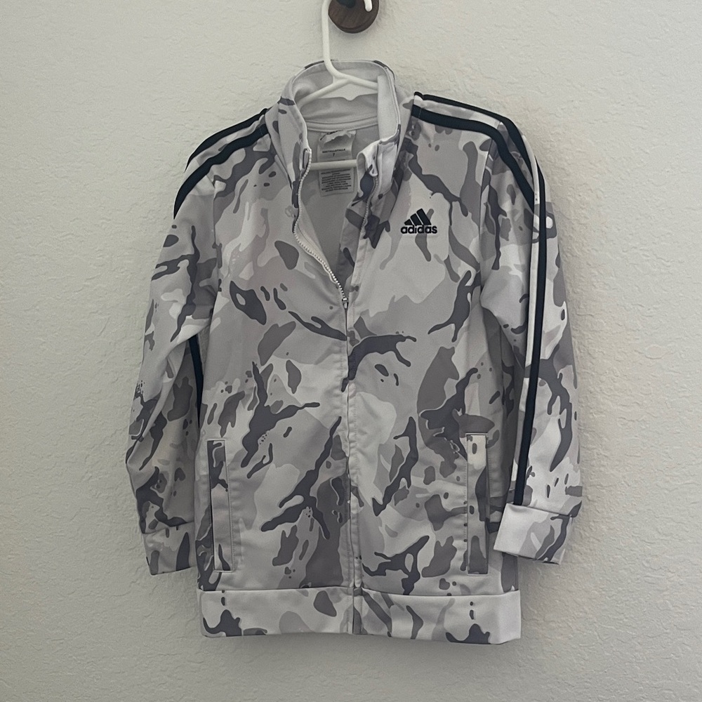 Adidas Kids Camouflage Jacket with Black Accents